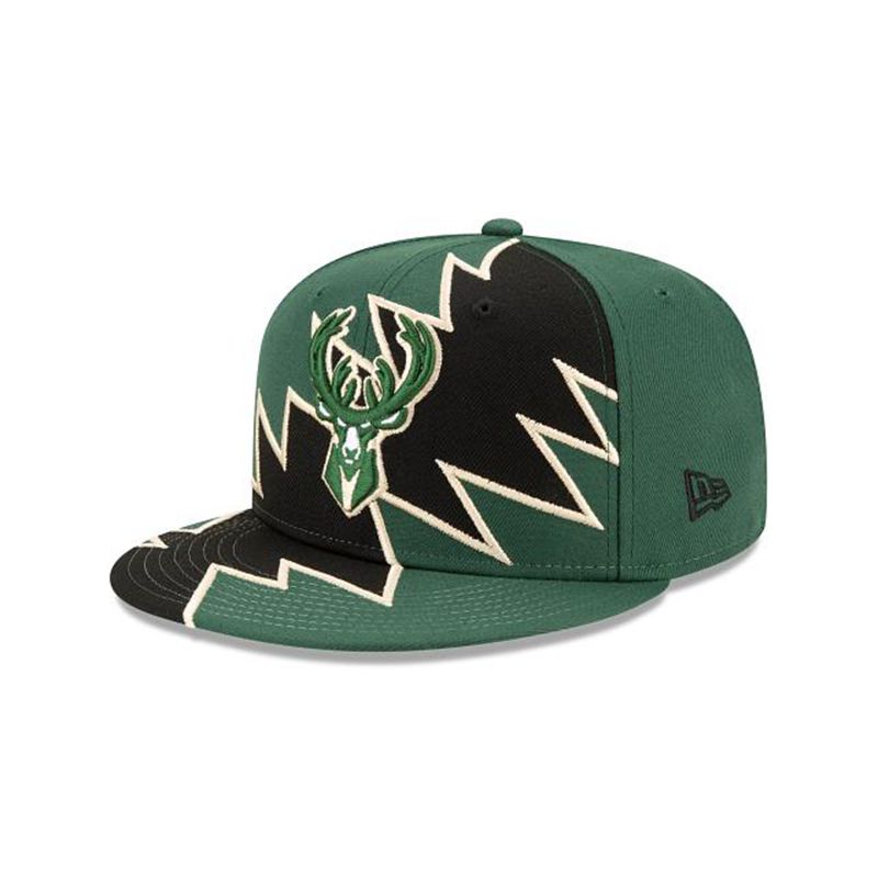 NBA Milwaukee Bucks Flash 9Fifty Snapback (XRQ0500) - Green New Era Caps